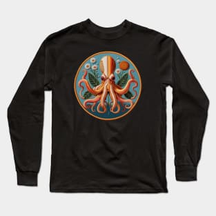 Botanical Octo Embroidered Patch Long Sleeve T-Shirt